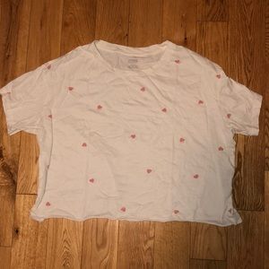 Pink Crop Top with hearts